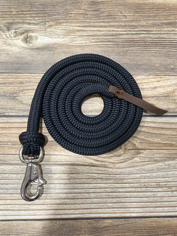 8' Black Lead Rope w/ Bull Snap