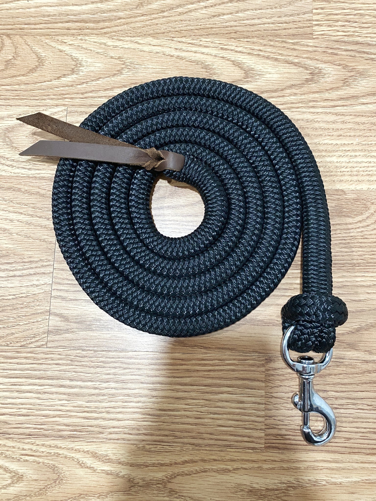 8' Black Lead Rope w/ Snap & Popper