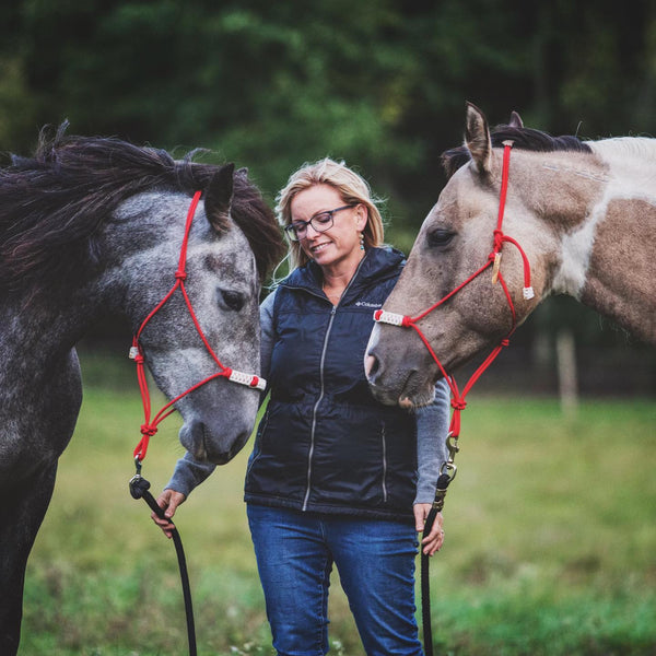 4 Knot Rope Halter w/ Braided Noseband