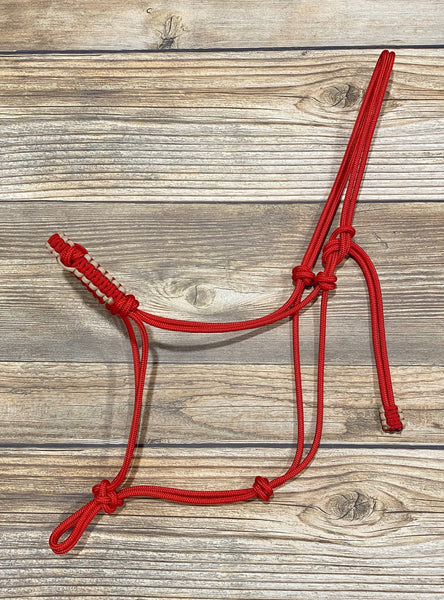 4 Knot Rope Halter w/ Braided Noseband