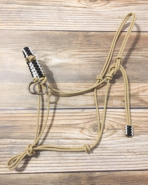 Yacht rope sidepull halter braided noseband