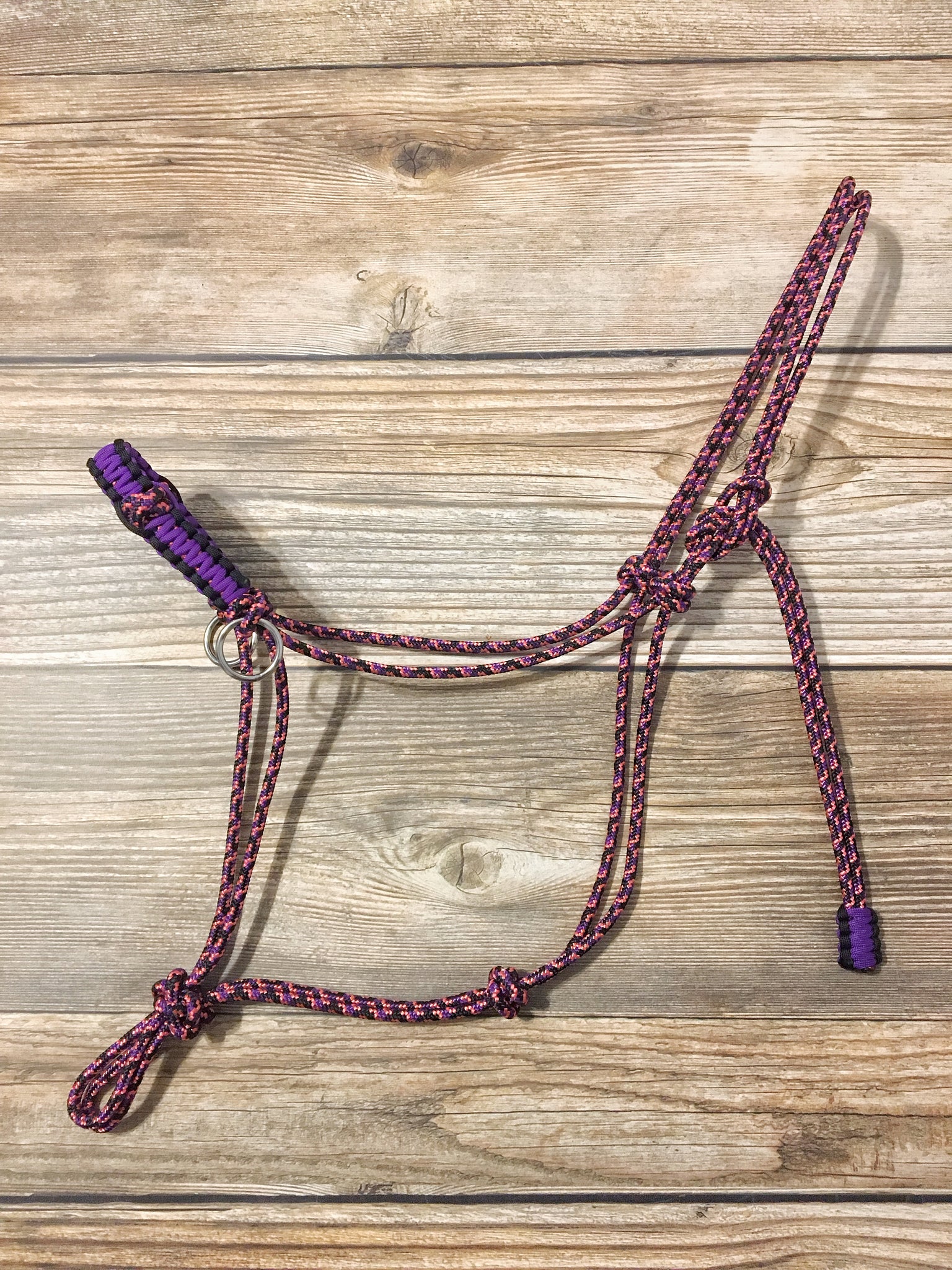 Yacht rope sidepull halter braided noseband