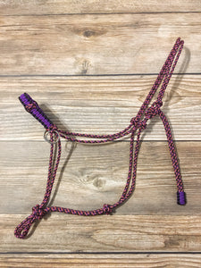 Yacht rope sidepull halter braided noseband