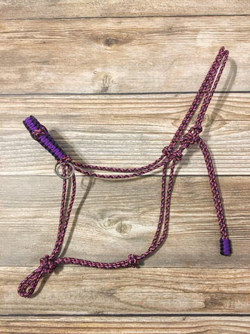 Yacht rope sidepull halter braided noseband