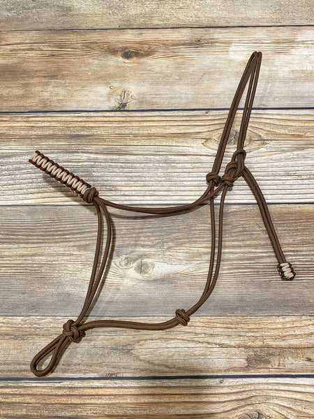 2 Knot Rope Halter w/ Braided Noseband